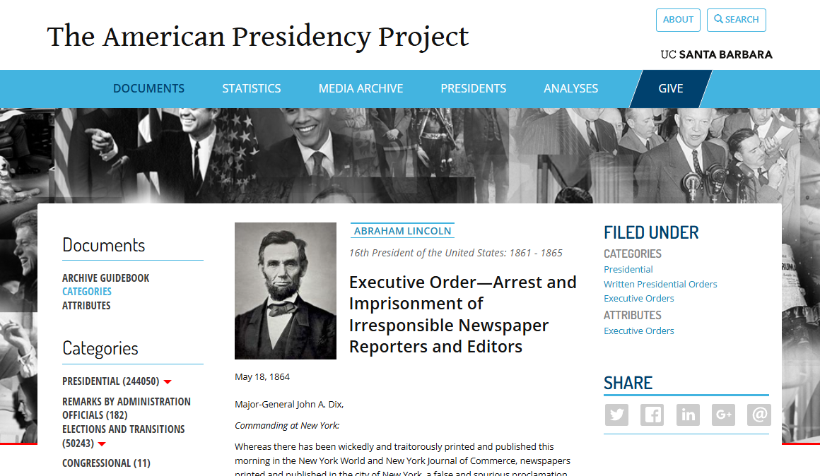 Abraham Lincoln Arrested Journalists