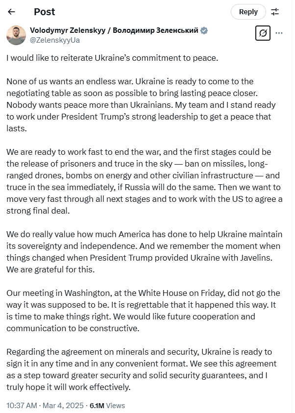 Zelenskyy agrees to deal 3 4 25