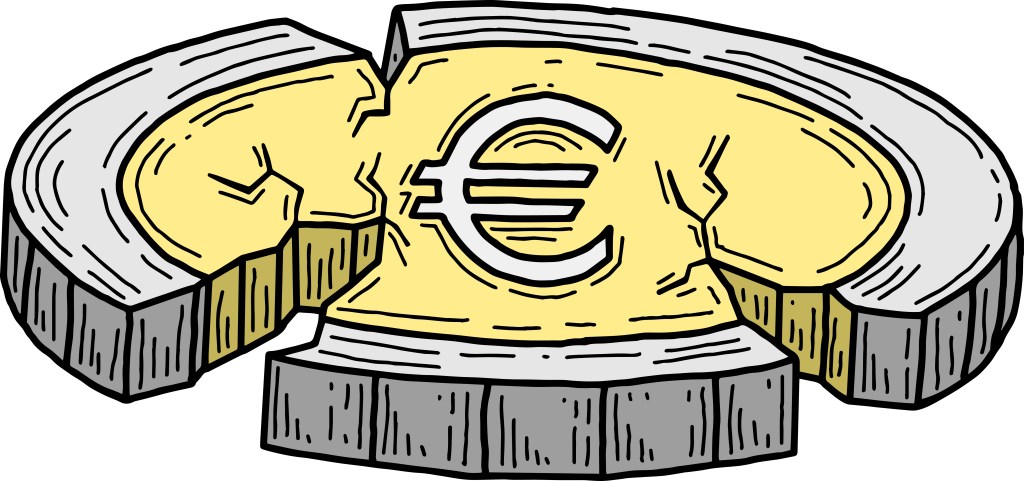 Euro,Coin,Damaged,(vector)