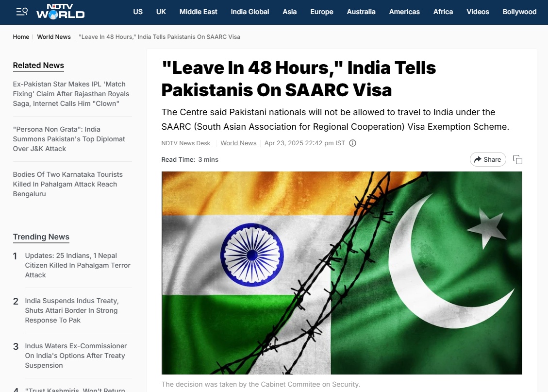 2025_04_24_21_38_05_Leave_In_48_Hours_India_Tells_Pakistanis_On_SAARC_Visa