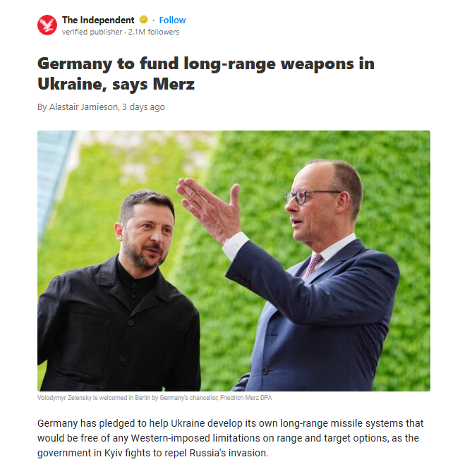 Germany_to_fund_long_range_weapons_in_Ukraine_says_Merz 5 31 25