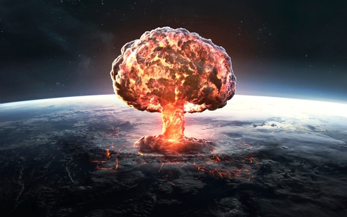 3d,Illustration,Of,Nuclear,War,,Destruction,Of,The,Planet.,World