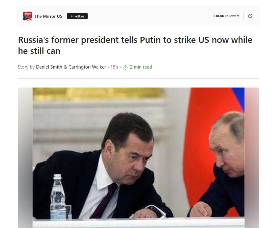 Medvedev Advises Putin Start WWIII Before Trump's 50 Day Ultimatum | Armstrong Economics thumbnail