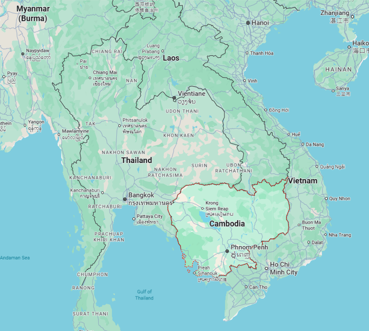 Thailand Cambodia Map