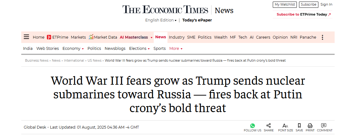 8 1 25 Trump_Russia_nuclear_submarine_tension_escalation_World_War_III_fears_grow_as_T