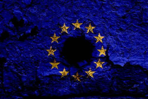 European,Union,Flag,Illustration,On,Grunge,Background