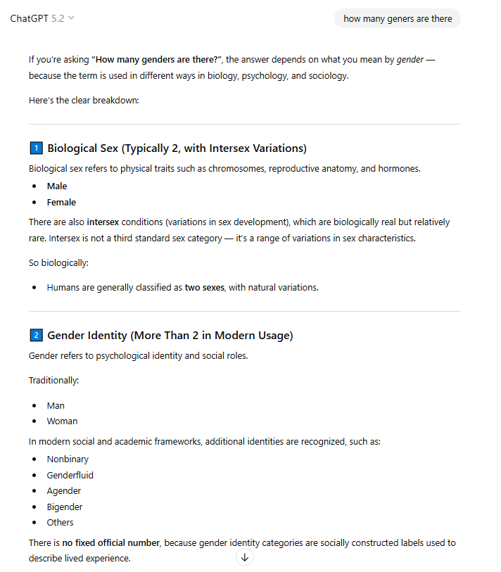 Chat GPT on Gender Chat GPT on Gender