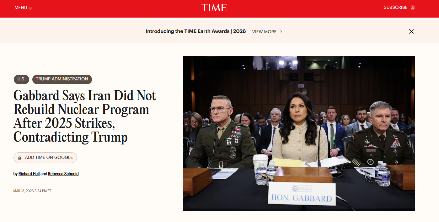 2026 Gabbard_Says_Iran_Did_Not_Rebuild_Nuclear_Program_After_2025_Strikes