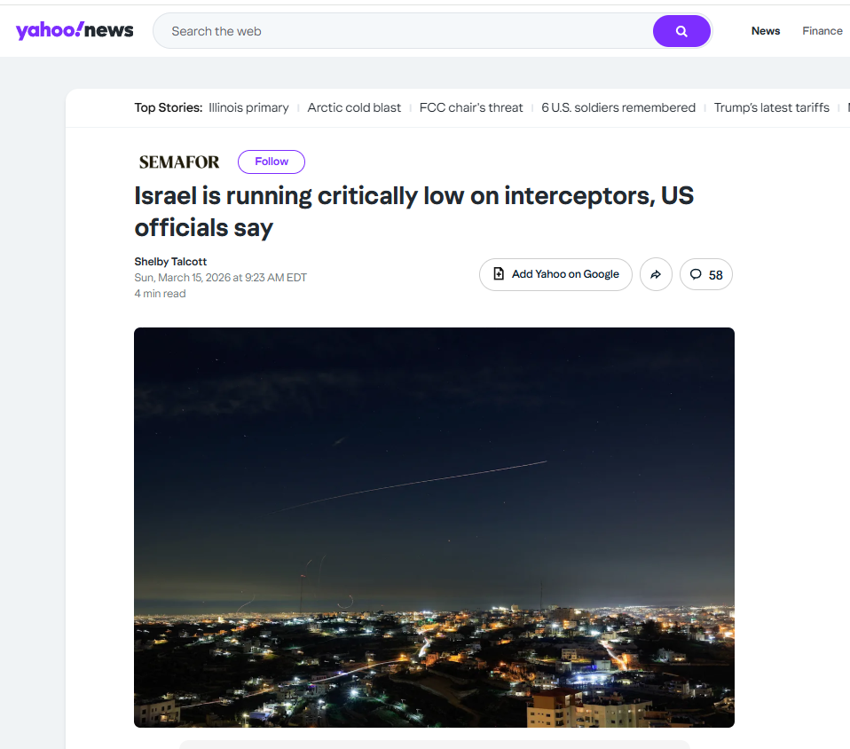 2026_03_16_16_10_32_Israel_is_running_critically_low_on_interceptors_US_officials_say 2026_03_16_16_10_32_Israel_is_running_critically_low_on_interceptors_US_officials_say