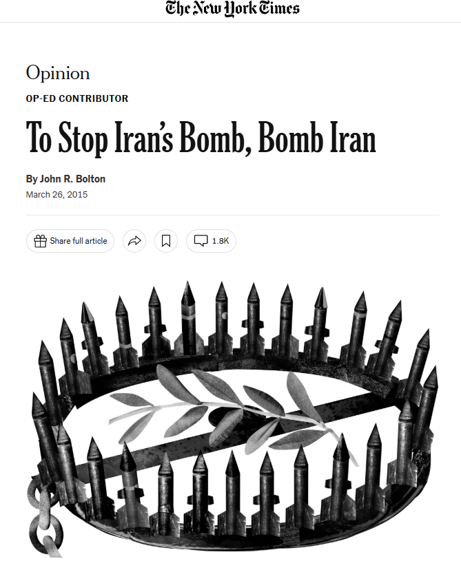 Bolton 2015 Bomb_Bomb_Iran_The_New_York_Times