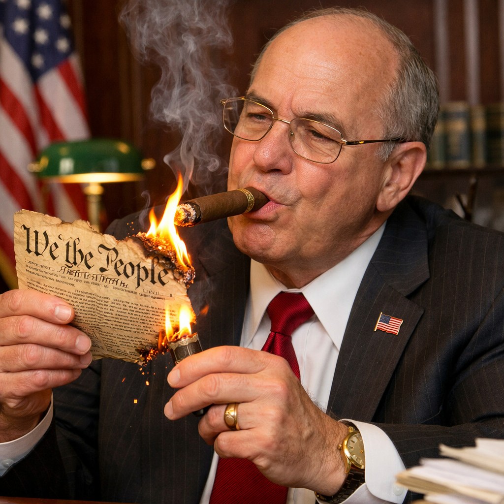 Bureaucrat,Uses,Constitution,To,Light,Cigar
