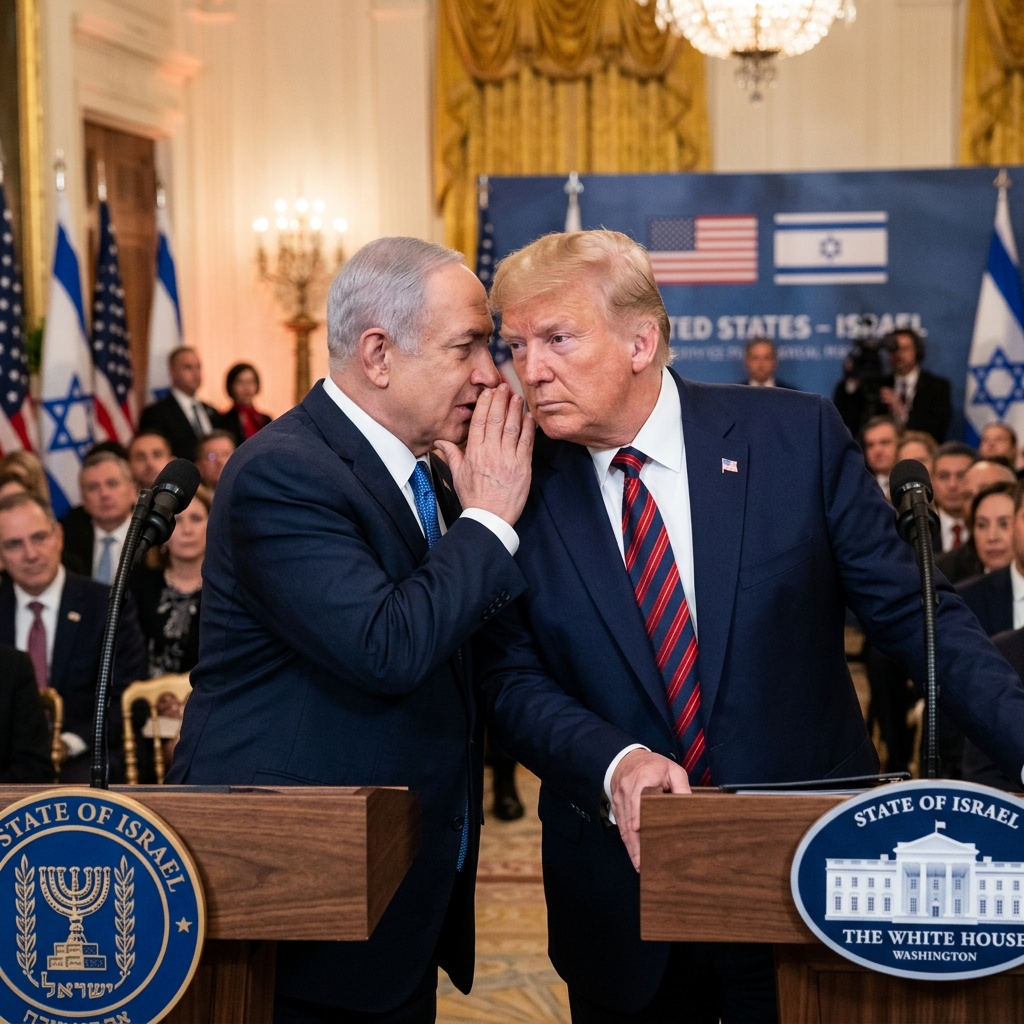 Natanyahu,Whispering,Into,Trump’s,Ear