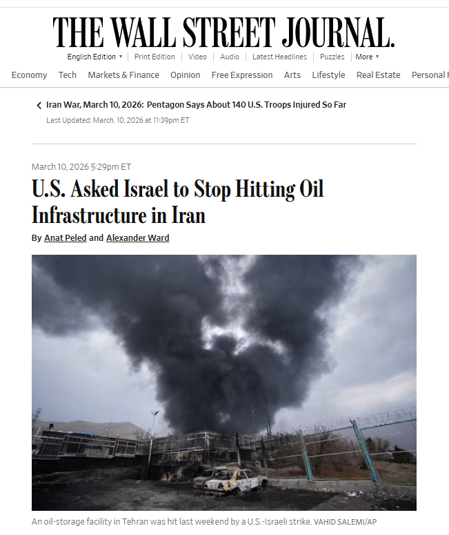 Trump tells Israel Stop_Hitting_Oil_Infrastructure 3 10 26