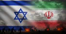 The,Flag,Of,Israel,And,Iran,,,On,A,War
