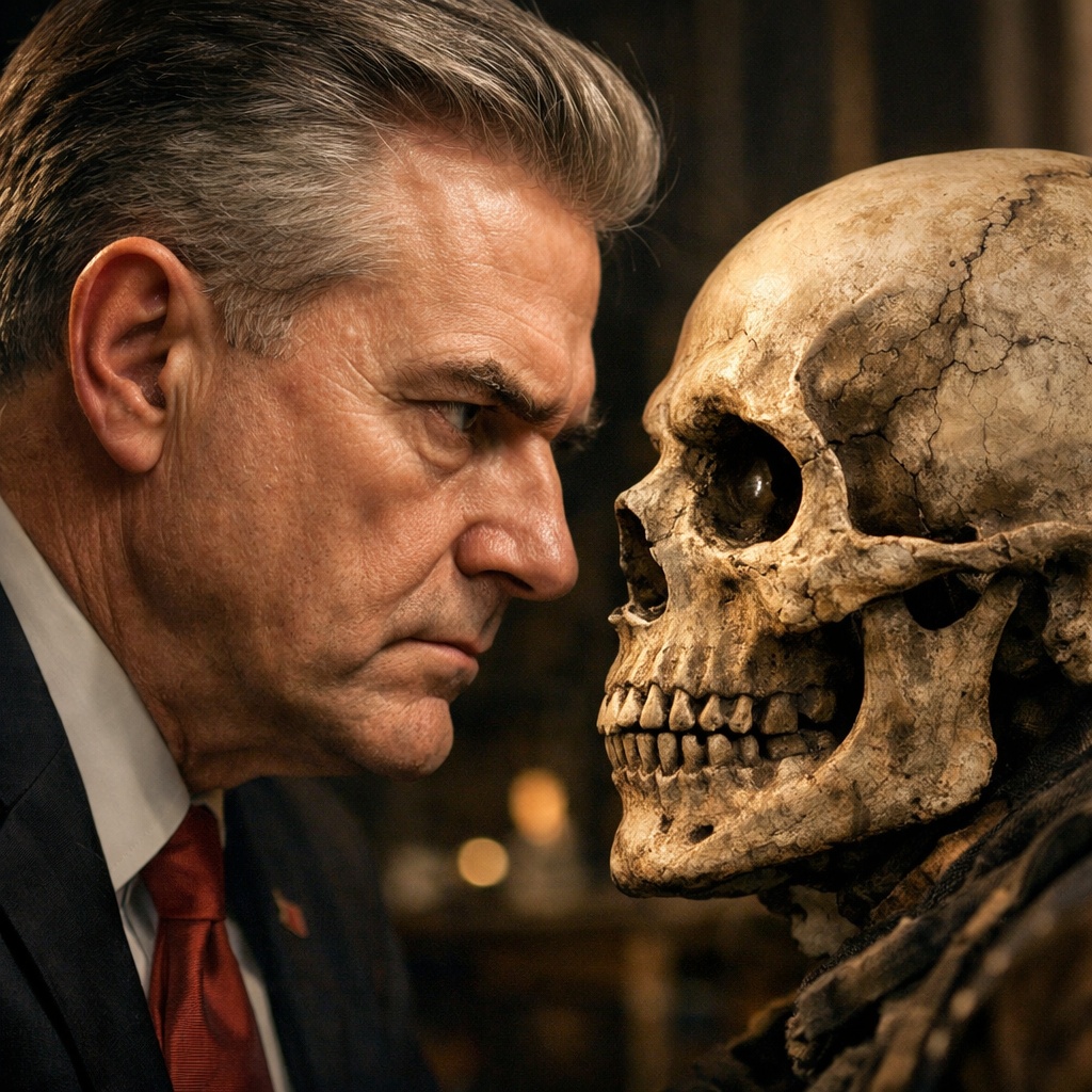 Neocon,Staring,Into,The,Eyes,Of,Skull