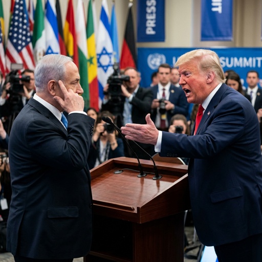 Trump,Y7elling,At,Netanyahu,Who,Gives,Him,The,Cold,Shoulder