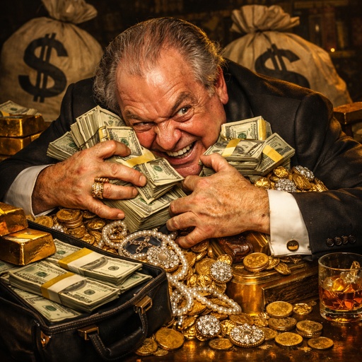 Greedy,Rich,Clinging,To,Wealth