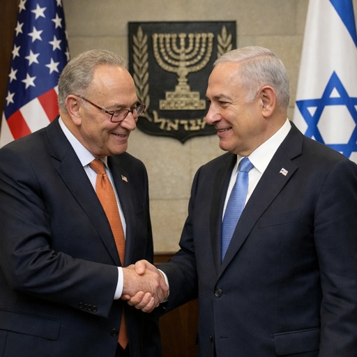Chuck,Schummer,Shaking,Hands,With,Netanyahu