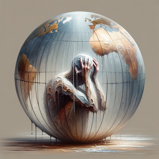 Artistic,Image,Of,Abstract,Traumatised,Person,Inside,The,Globe