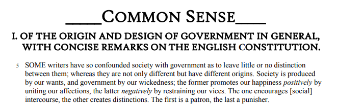 Common Sense intro Thomas Paine Common Sense intro Thomas Paine
