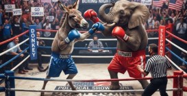 Donkey,And,Elephant,In,A,Boxing,Ring
