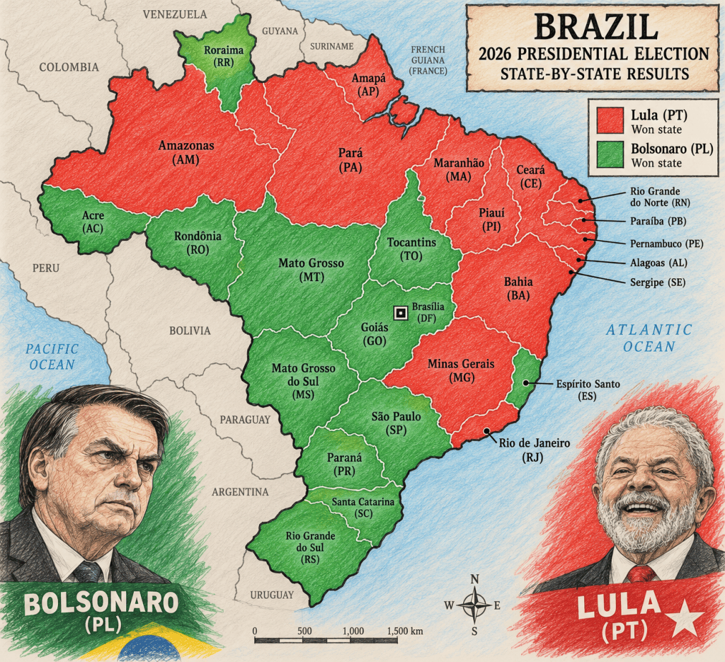 Brazil 2026 Election Results Map Brazil 2026 Election Results Map