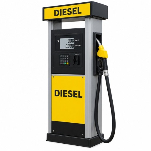 Diesel,Fueling,Column,On,White,Background