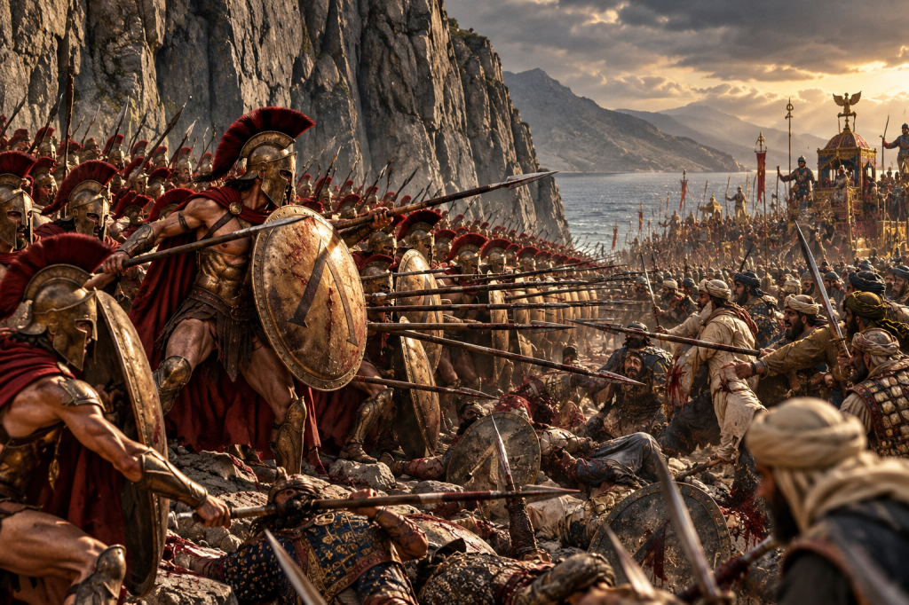 Spartan Shield Wall at Thermopylae